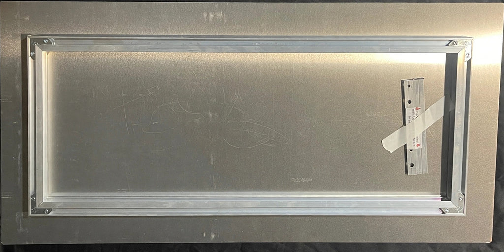 Back of the print — aluminium floating frame with wall cleat